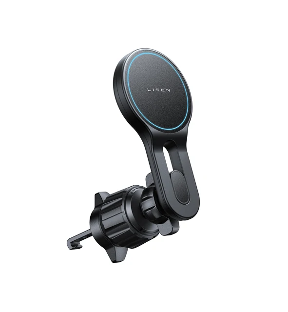 Lisen 15W Wireless mobilladdare för bilen, Magnetisk mobilhållare, Iphone, Samsung