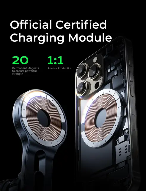 Lisen 15W Wireless mobilladdare för bilen, Magnetisk mobilhållare, Iphone, Samsung