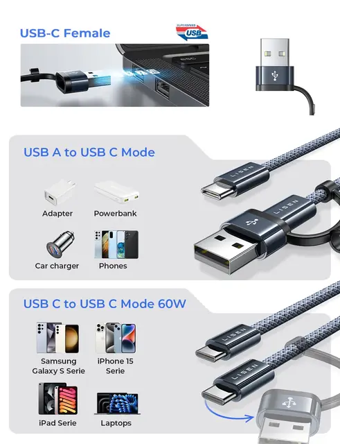 Mobile phone data cable Usb to Type C 1M Usb cable Type C data and charging cable