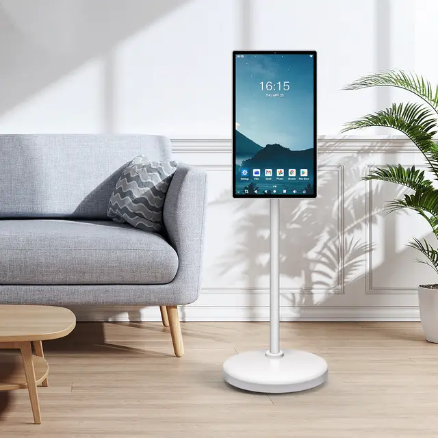 24 inch Tv Android 12 Smart display 8 core CPU and 13MP camera portable monitor Stand Tv Follow with Movable Tv
