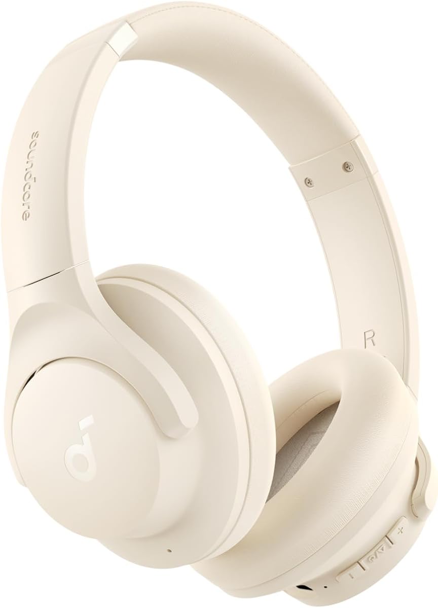 Anker Q20i hybrida hörlurar, aktiv brusreducering, trådlös over-ear, Bluetooth, 40 timmars ANC speltid, högupplöst ljud, kraftfull bas, app-anpassbar, Transparency-läge