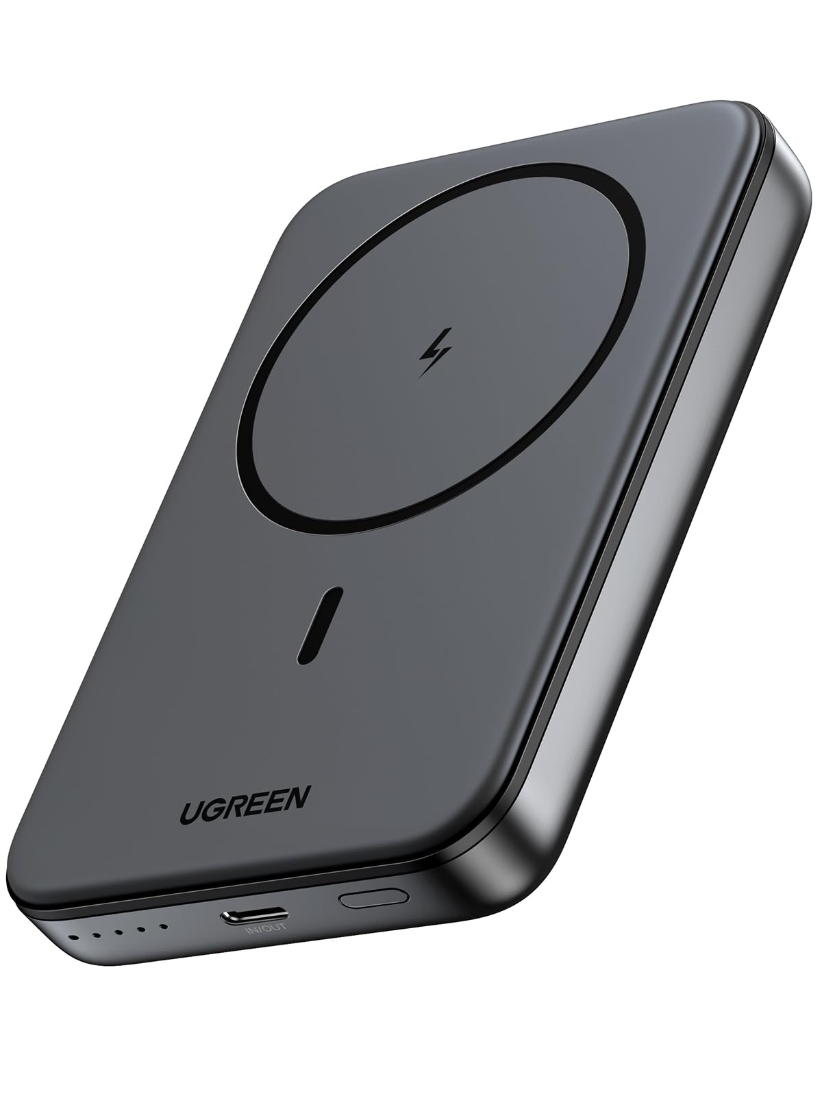 UGREEN Trådlös powerbank 10000mAh magnetisk powerbank med USB-C snabbladdningsfunktion, trådlöst externt batteri MagSafe kompatibelt med iPhone 16 Pro Max/Pro/16/15 Pro Max/Pro/14/13/12(svart)