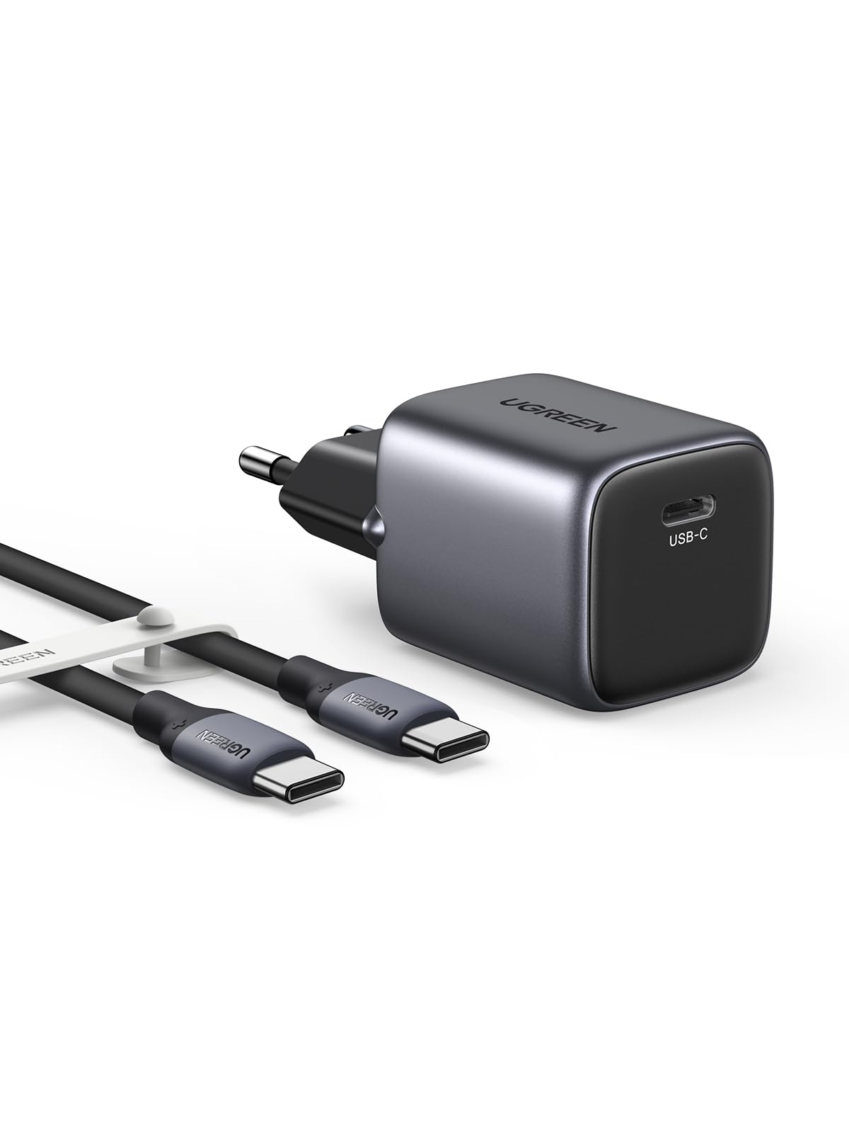 UGREEN Nexode 30W USB C-laddare med USB C till USB C-kabel USB C-strömadapter GaN II snabbladdare med PPS Kompatibel med Galaxy S23 Ultra, S22, S21, Pixel, MacBook Air, iPad, Tab S8, A8, iPhone 14