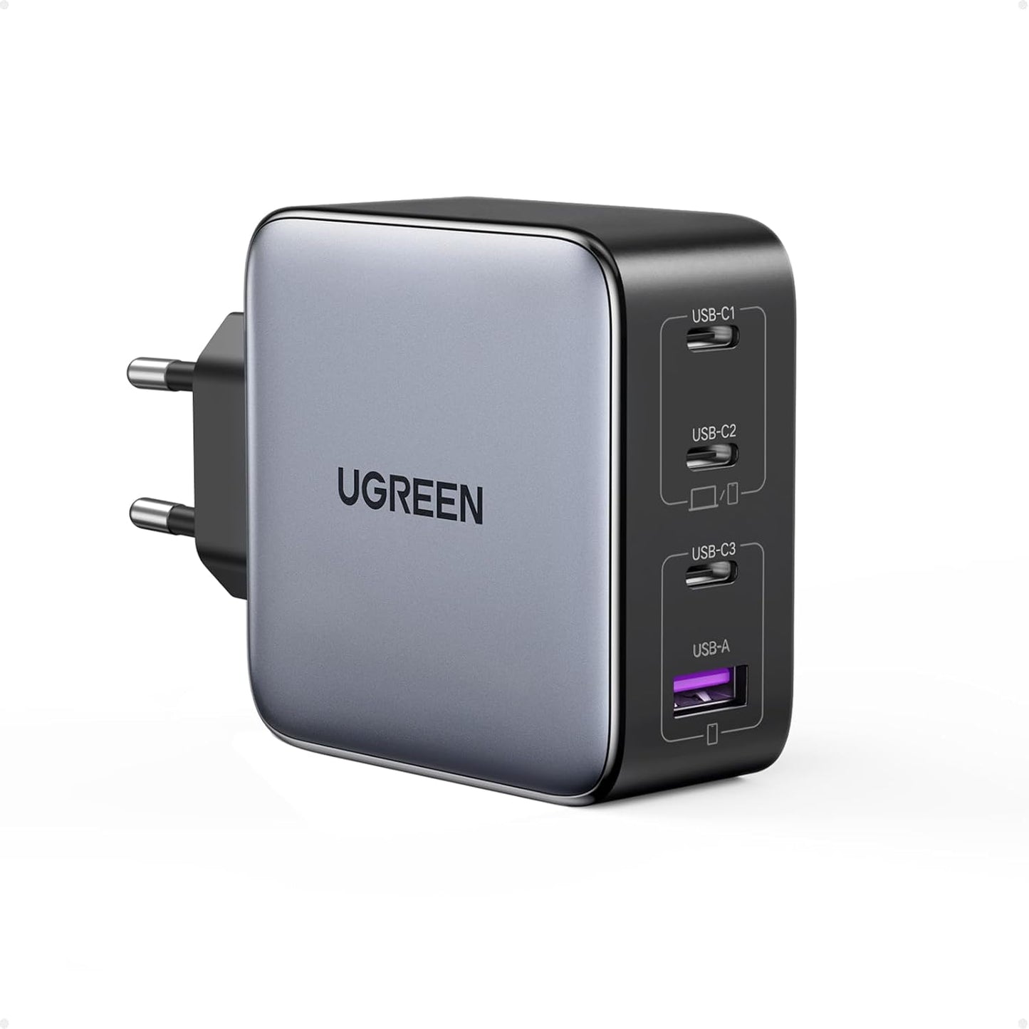 UGREEN Nexode 100W USB C Laddare GaN USB C Charger 4 Portar Laddare PD Strömadapter med PPS Kompatibel med MacBook Pro, iPhone 16/16 Pro/15 Pro Max/15, iPad Pro, S24 Ultra, S23, S22, Steam Deck osv.