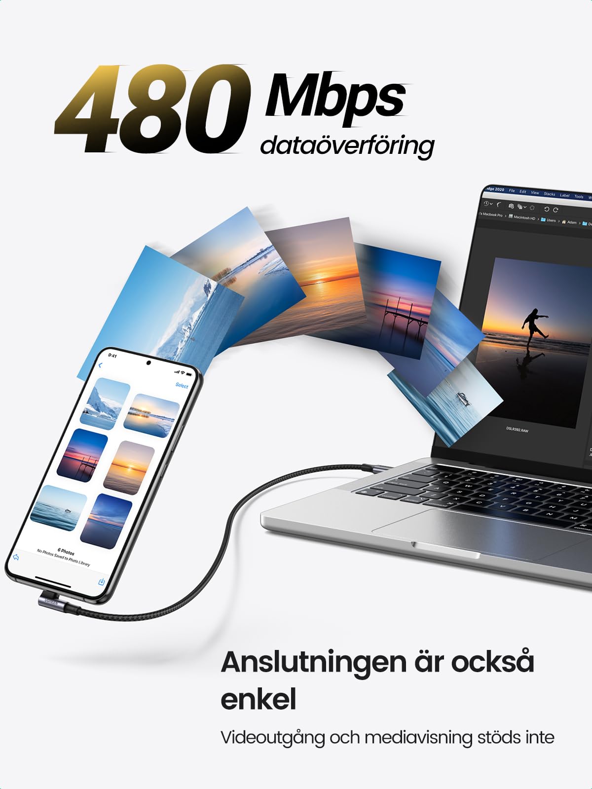 UGREEN 100W USB C till USB C-kabel Vinkel PD 3.0 PPS Laddningskabel USB-C 90 grader kompatibel iPhone 15 Pro Max, Galaxy S24 Ultra, M2 MacBook Pro/Air iPad Pro 12.9 iPad Mini 6 Steam Deck etc. (2m)