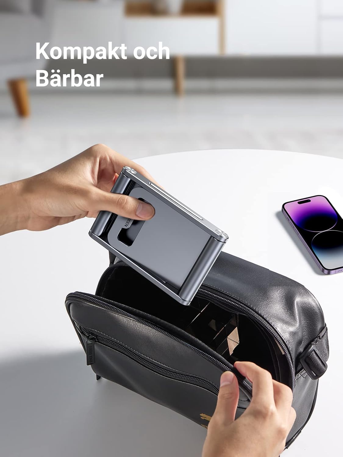 UGREEN Telefonhållare Vikbart Telefonställ i Aluminium Kompatibel med iPhone 14 13 Pro Max Mini 12 11 X SE 8 7 Galaxy S23 Ultra S23+ S23 S22 S21 Ultra S20 Note20 Redmi Note 10 Pro