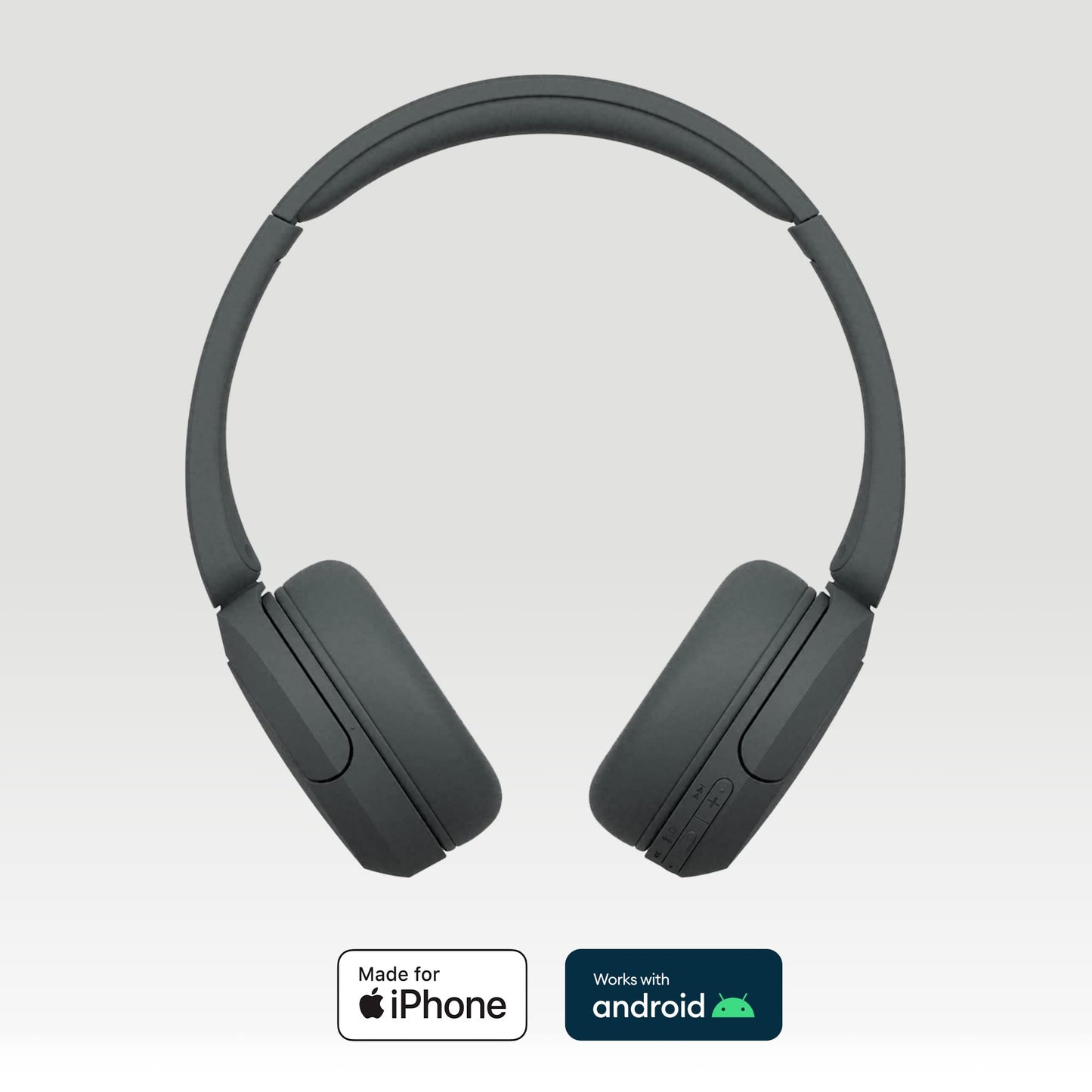 Sony WH-CH520 trådlösa Bluetooth-hörlurar - upp till 50 timmars batteritid med snabbladdning, On-ear-stil - Svart