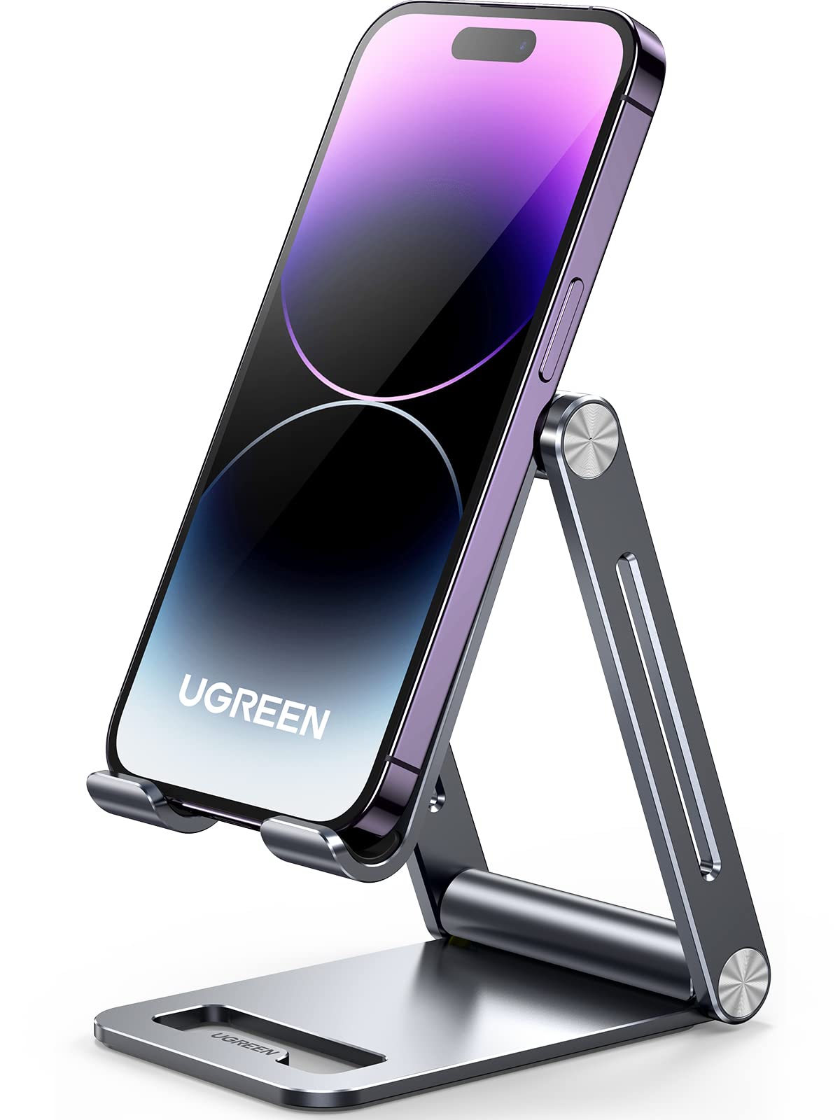 UGREEN Telefonhållare Vikbart Telefonställ i Aluminium Kompatibel med iPhone 14 13 Pro Max Mini 12 11 X SE 8 7 Galaxy S23 Ultra S23+ S23 S22 S21 Ultra S20 Note20 Redmi Note 10 Pro