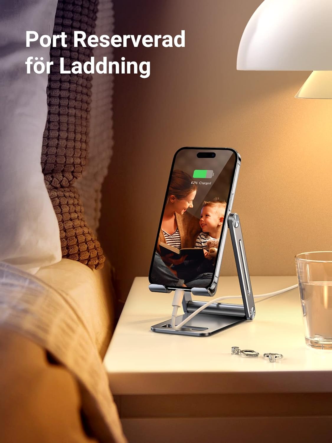 UGREEN Telefonhållare Vikbart Telefonställ i Aluminium Kompatibel med iPhone 14 13 Pro Max Mini 12 11 X SE 8 7 Galaxy S23 Ultra S23+ S23 S22 S21 Ultra S20 Note20 Redmi Note 10 Pro