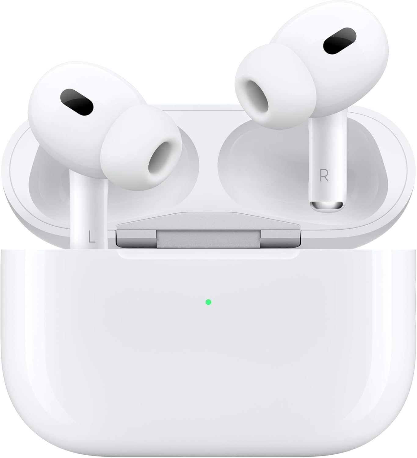 Apple AirPods Pro 2 trådlösa öronsnäckor, Bluetooth-hörlurar, aktiv brusreducering, hörhjälpmedelsfunktion, transparens, personanpassat rumsligt ljud, högupplöst ljud, H2-chip, usb-c-laddning