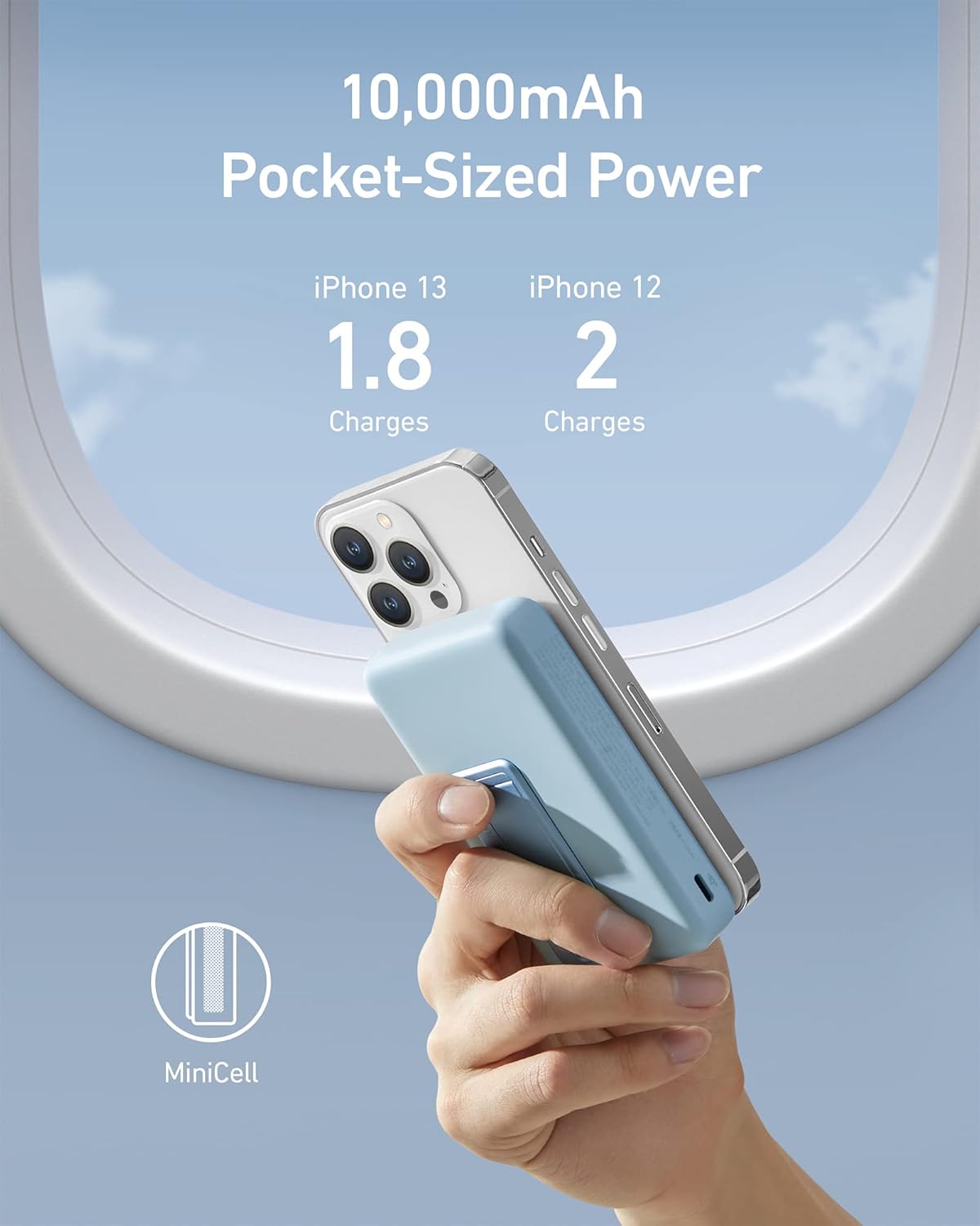 Anker Power Bank, 633 Magnetiskt Batteri, 10.000 mAh hopfällbar magnetisk trådlös bärbar laddare, 20W USB-C