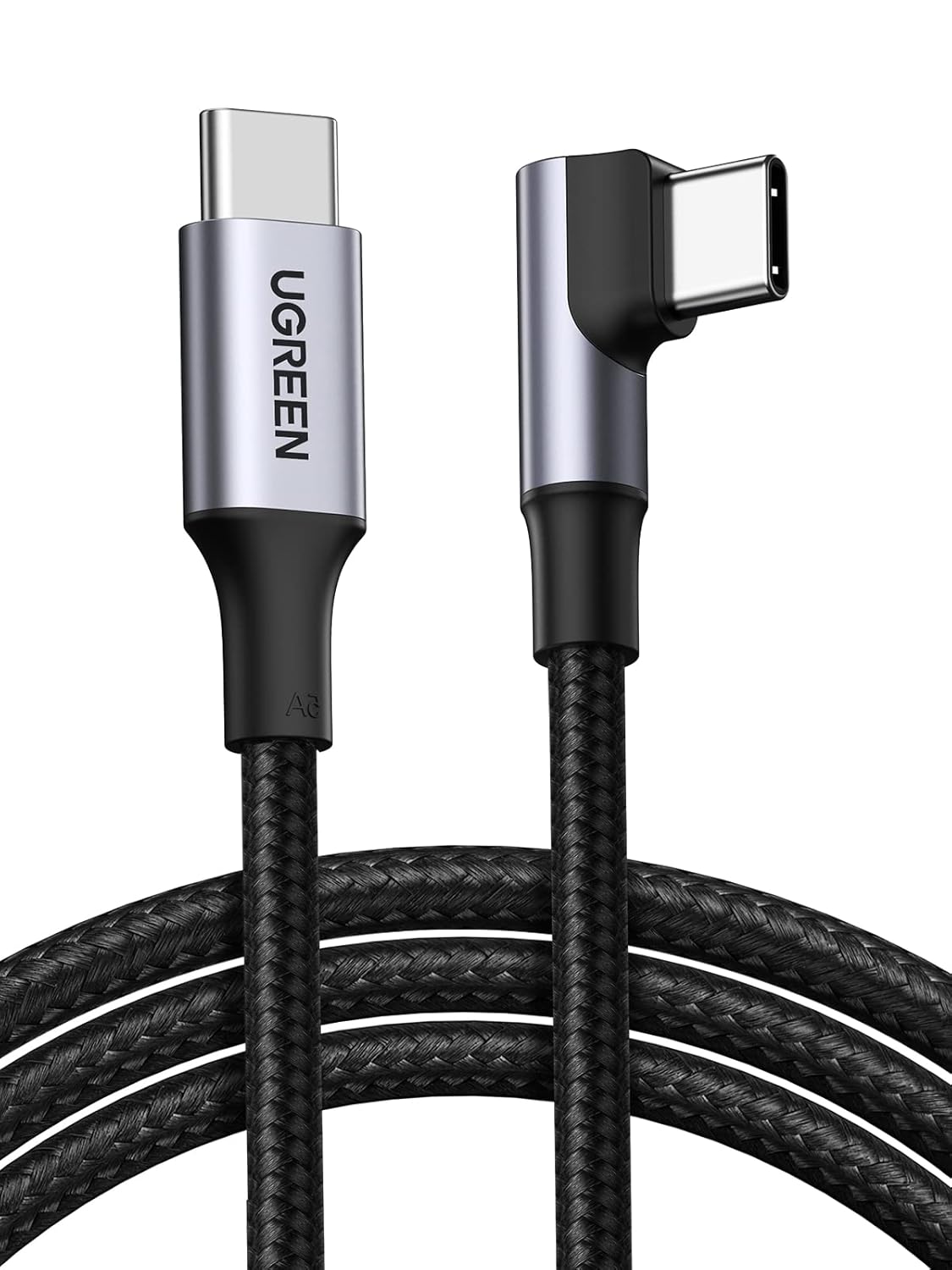 UGREEN 100W USB C till USB C-kabel Vinkel PD 3.0 PPS Laddningskabel USB-C 90 grader kompatibel iPhone 15 Pro Max, Galaxy S24 Ultra, M2 MacBook Pro/Air iPad Pro 12.9 iPad Mini 6 Steam Deck etc. (2m)
