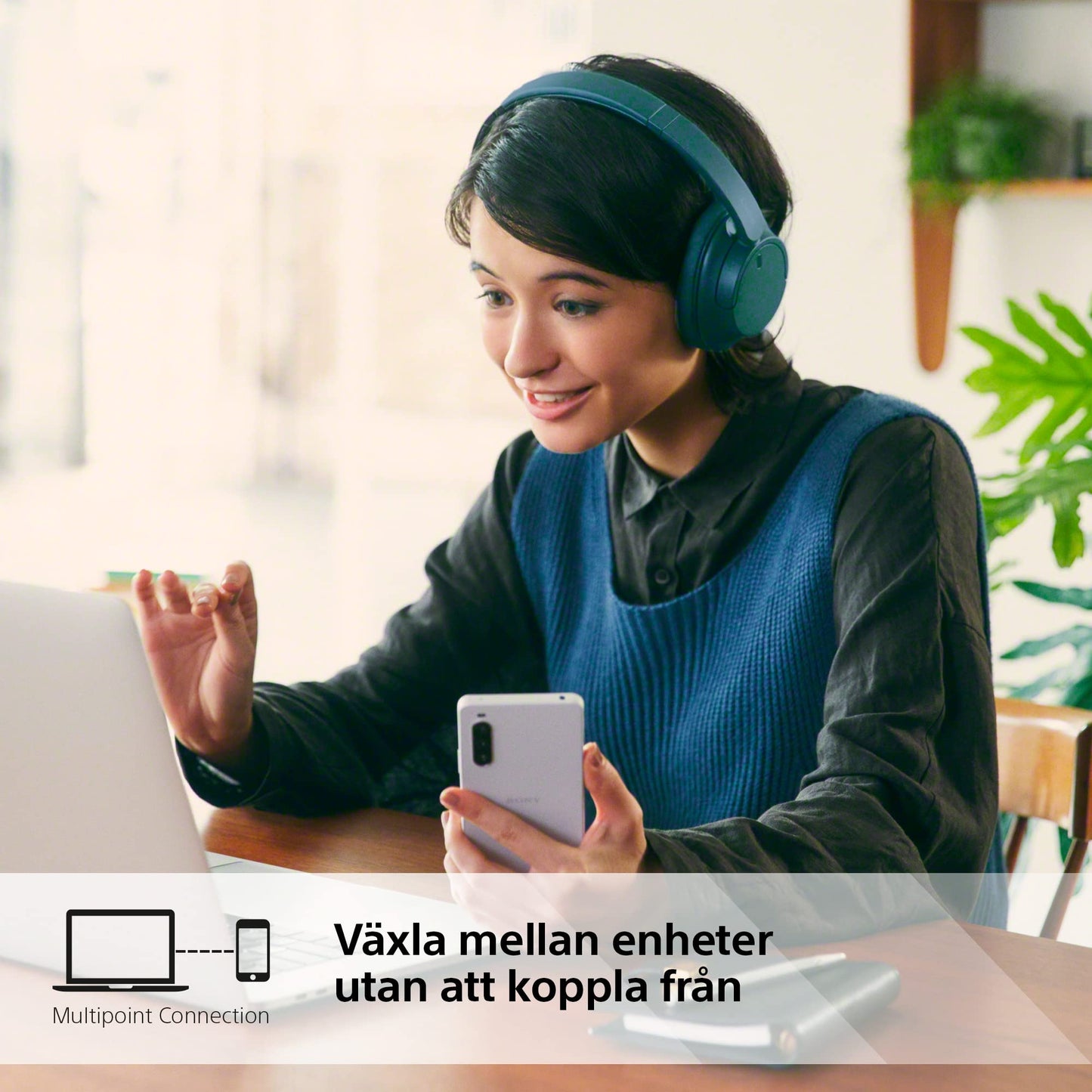 Sony WH-CH720N brusreducerande trådlösa Bluetooth-hörlurar - Upp till 35 timmars batteritid och snabbladdning - Svart