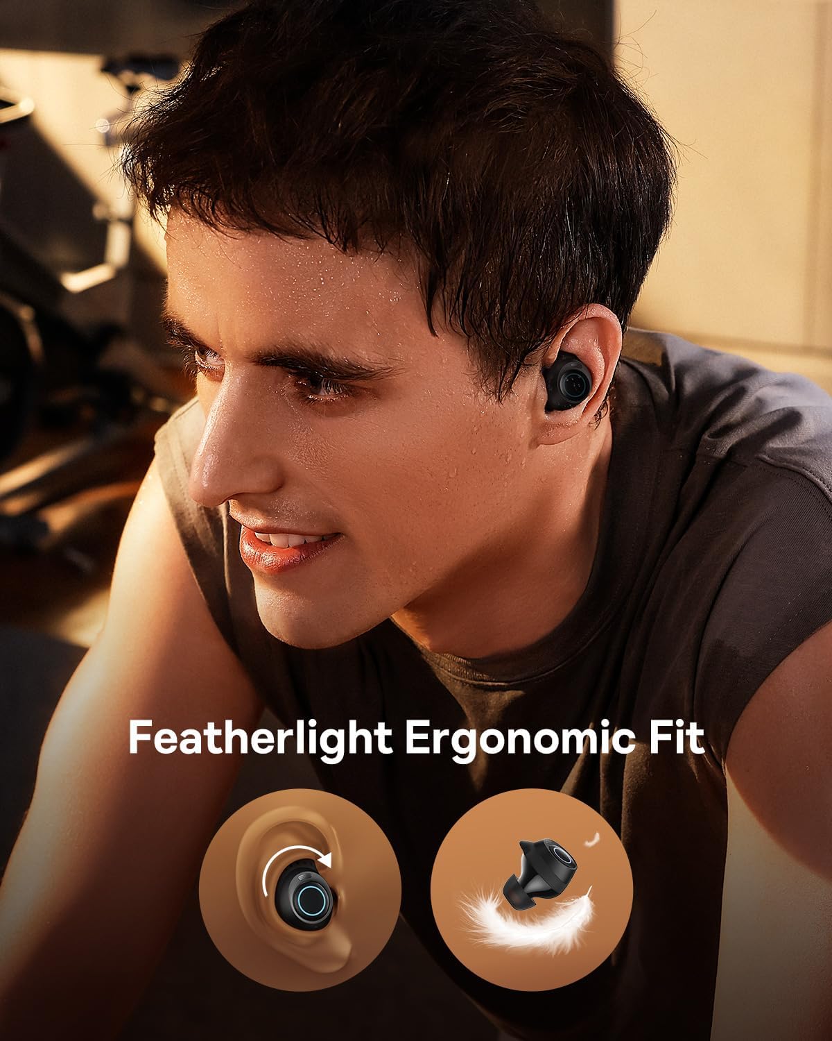 Baseus Bluetooth-hörlurar trådlösa med -48 dB hybrid aktiv brusreducering, 140 timmar Uppspelningstid, vattentät IPX6, 4 ENC-mikrofoner, 0,038s låg latens, Bluetooth 5.3 – Bowie MA10
