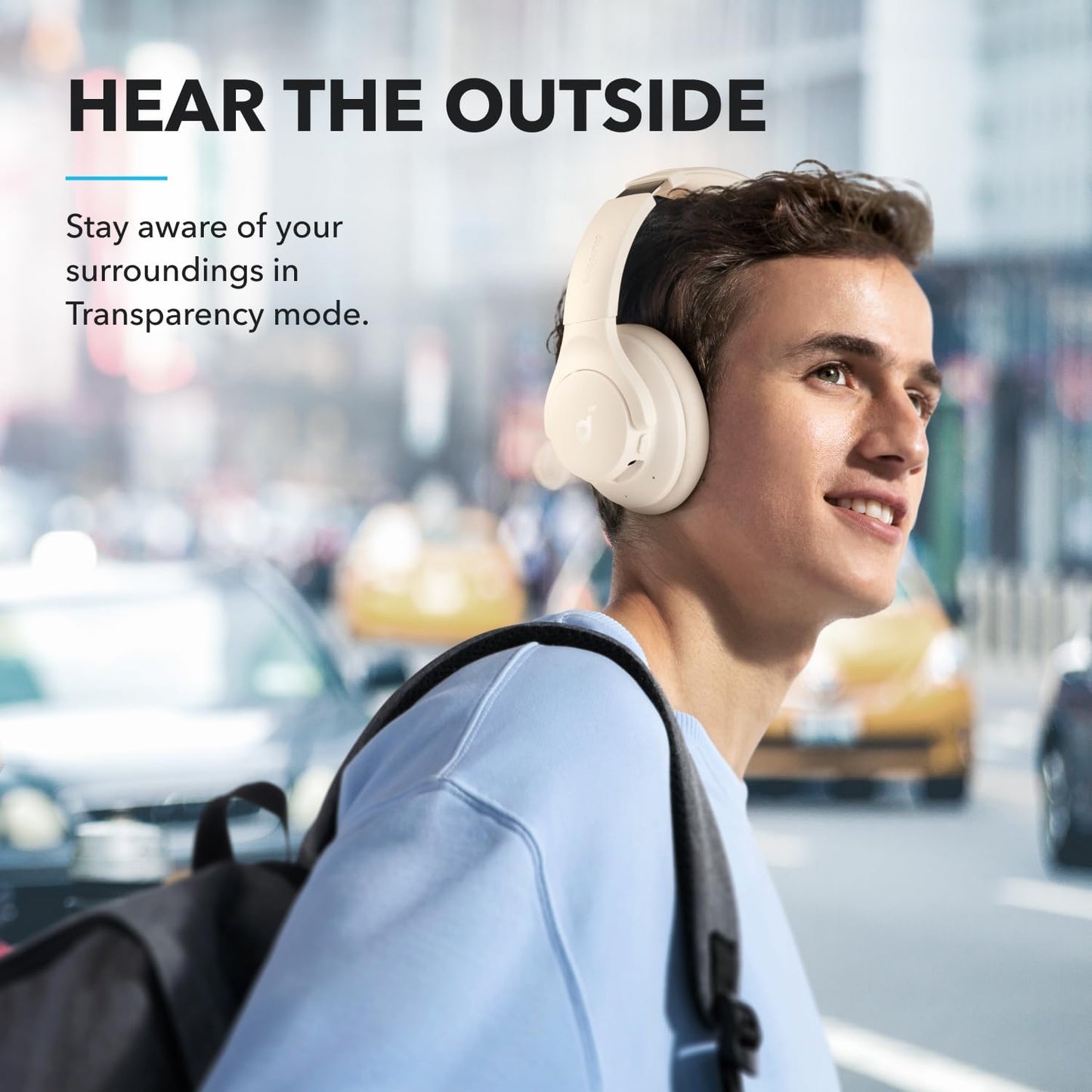 Anker Q20i hybrida hörlurar, aktiv brusreducering, trådlös over-ear, Bluetooth, 40 timmars ANC speltid, högupplöst ljud, kraftfull bas, app-anpassbar, Transparency-läge