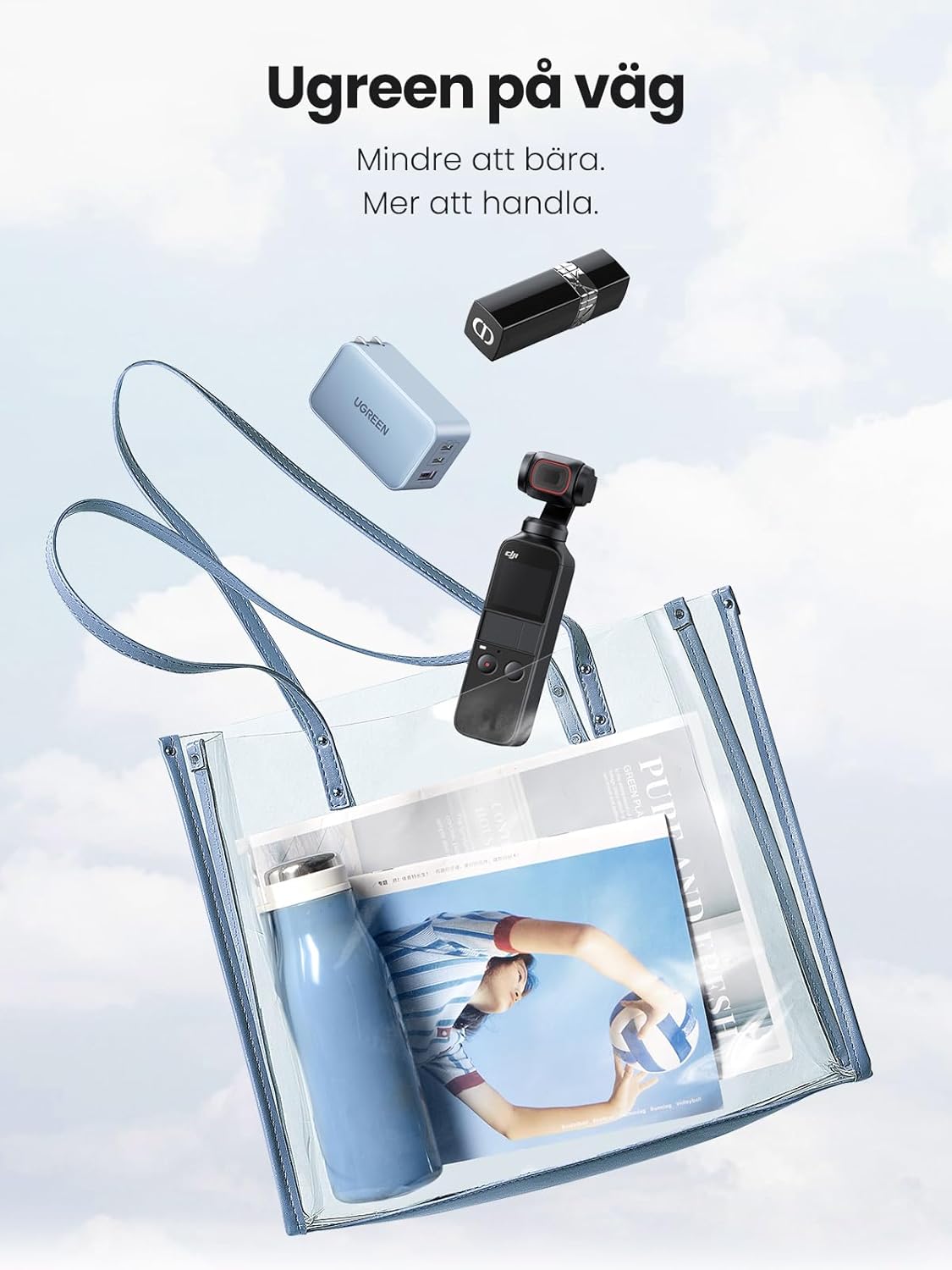 UGREEN Nexode USB C-laddare 65W USB C-strömadapter 3-portars GaN PD Charger PPS Kompatibel med MacBook Pro/Air, iPhone 16 Pro Max, 15, iPad Pro, Galaxy S24, S23, S22, Steam Deck.(Svart)