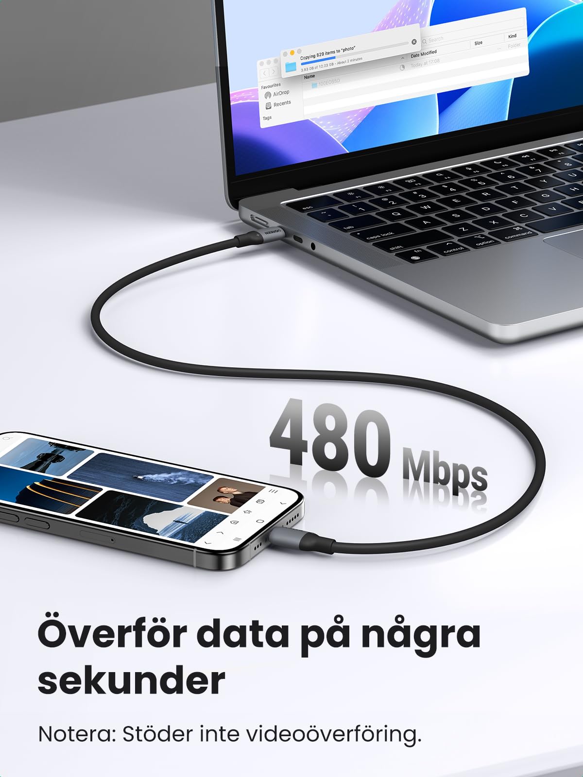 UGREEN Nexode 30W USB C-laddare med USB C till USB C-kabel USB C-strömadapter GaN II snabbladdare med PPS Kompatibel med Galaxy S23 Ultra, S22, S21, Pixel, MacBook Air, iPad, Tab S8, A8, iPhone 14