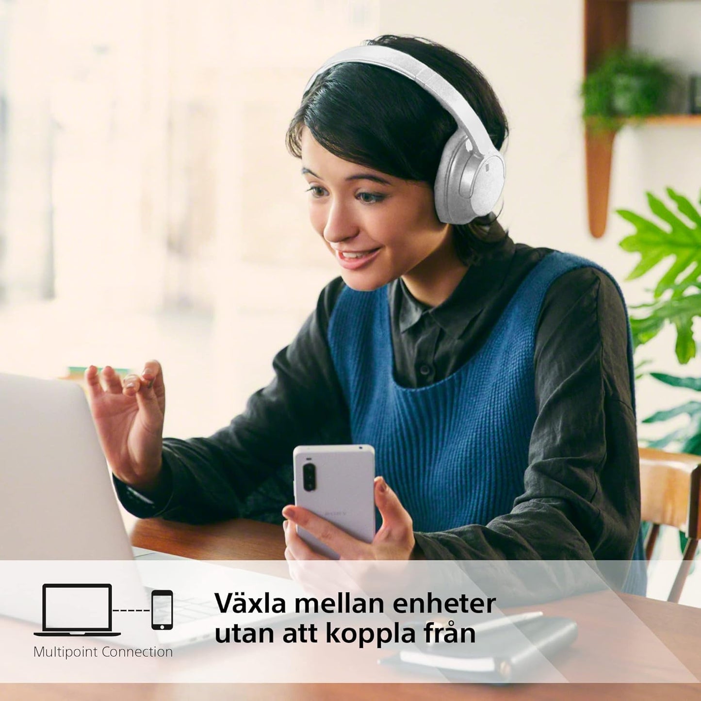 Sony WH-CH720N brusreducerande trådlösa Bluetooth-hörlurar - Upp till 35 timmars batteritid och snabbladdning - Svart