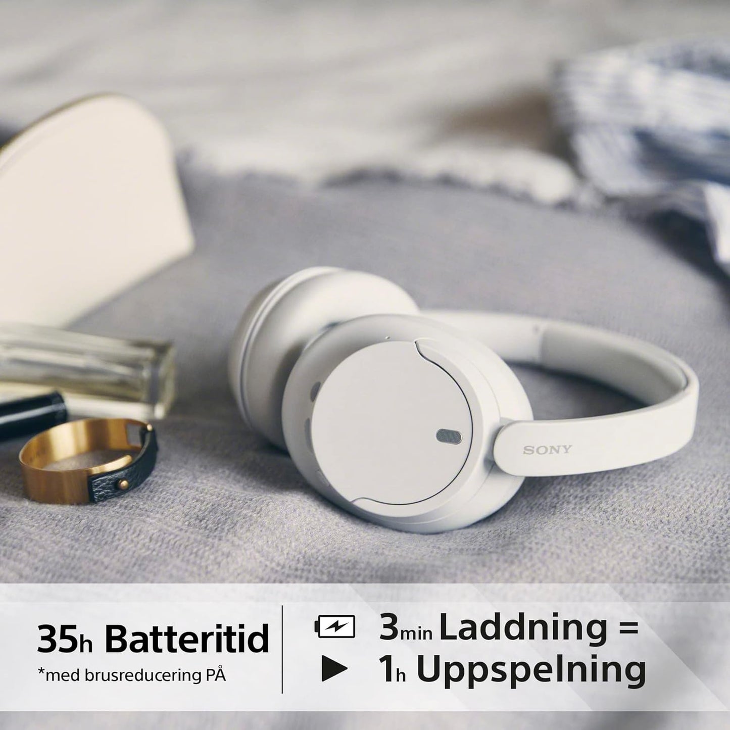 Sony WH-CH720N brusreducerande trådlösa Bluetooth-hörlurar - Upp till 35 timmars batteritid och snabbladdning - Svart