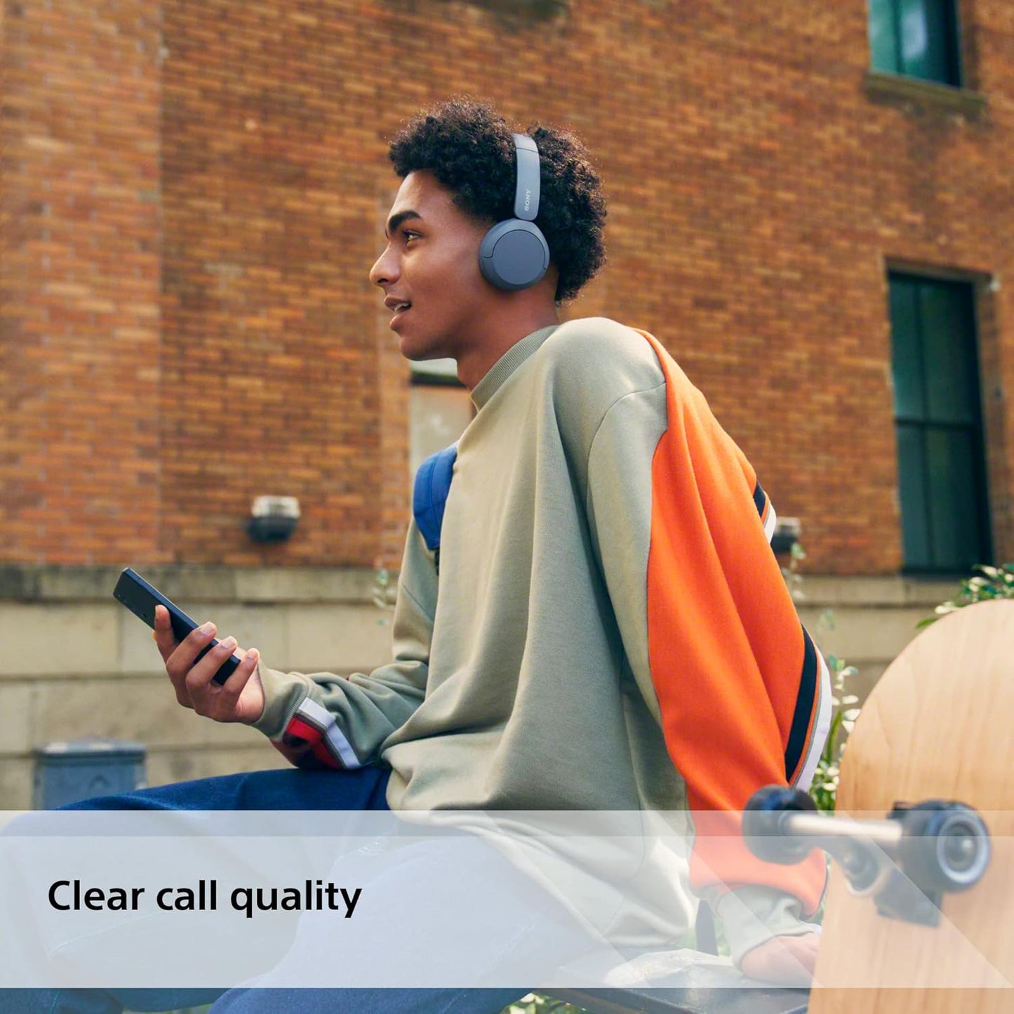 Sony WH-CH520 trådlösa Bluetooth-hörlurar - upp till 50 timmars batteritid med snabbladdning, On-ear-stil - Svart