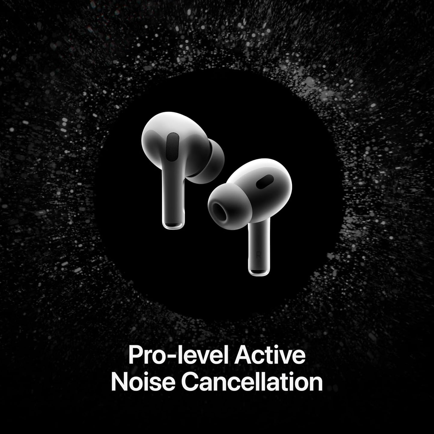 Apple AirPods Pro 2 trådlösa öronsnäckor, Bluetooth-hörlurar, aktiv brusreducering, hörhjälpmedelsfunktion, transparens, personanpassat rumsligt ljud, högupplöst ljud, H2-chip, usb-c-laddning