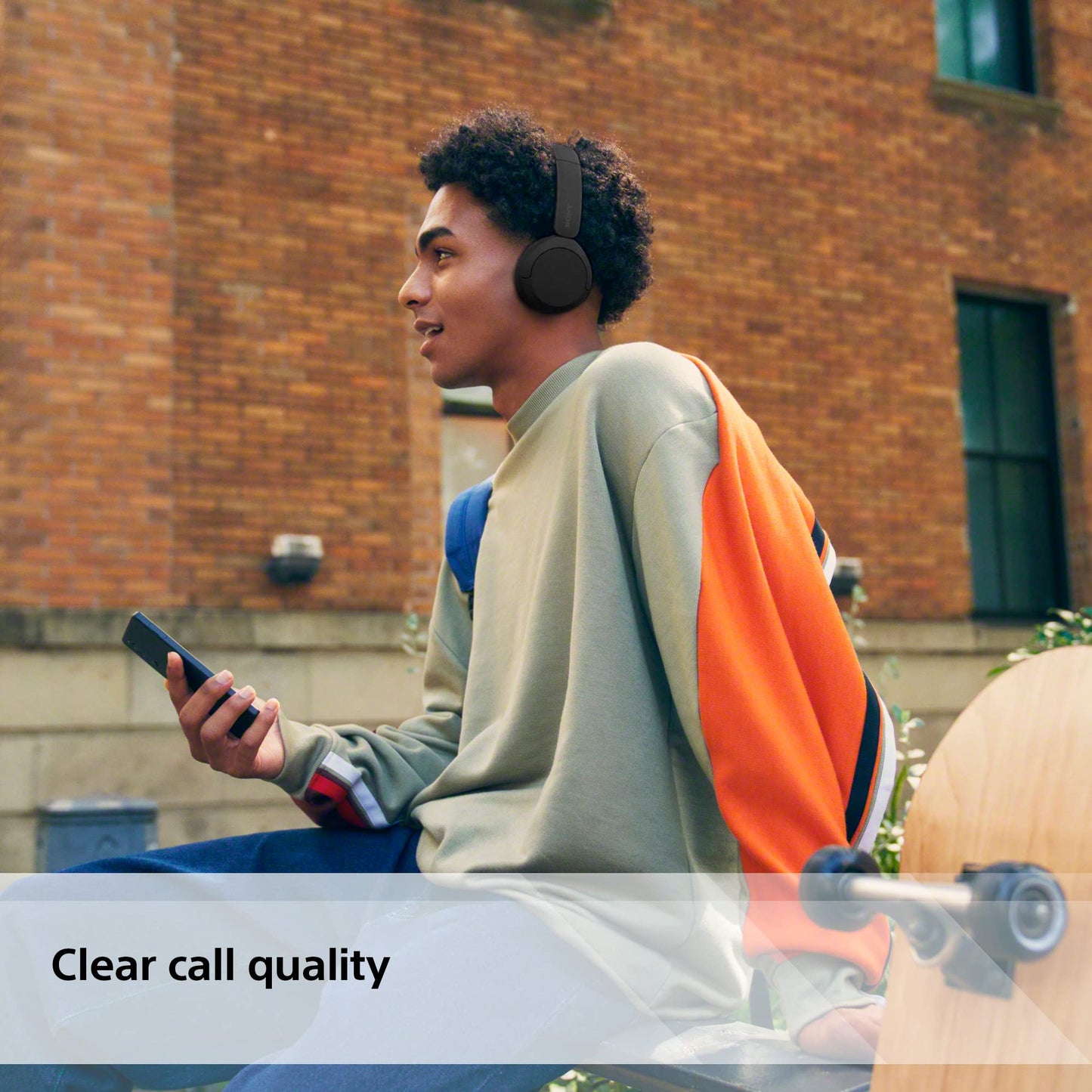 Sony WH-CH520 trådlösa Bluetooth-hörlurar - upp till 50 timmars batteritid med snabbladdning, On-ear-stil - Svart