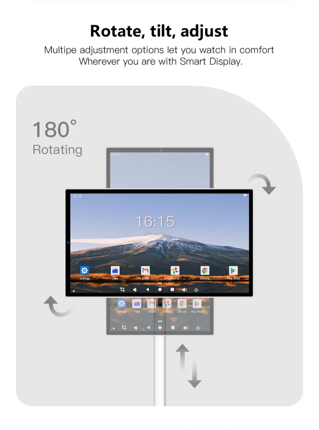 24 inch Tv Android 12 Smart display 8 core CPU and 13MP camera portable monitor Stand Tv Follow with Movable Tv