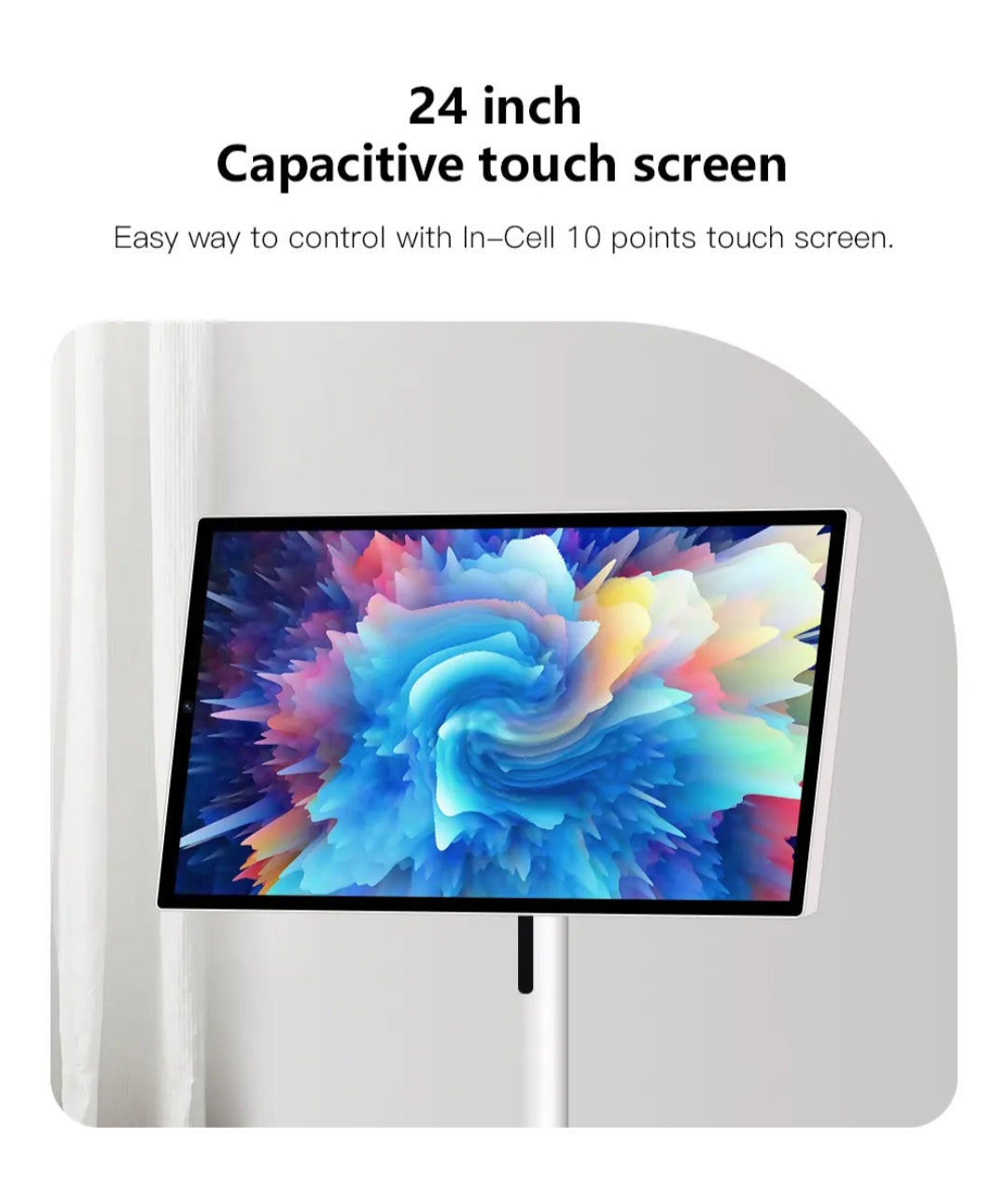 24 inch Tv Android 12 Smart display 8 core CPU and 13MP camera portable monitor Stand Tv Follow with Movable Tv
