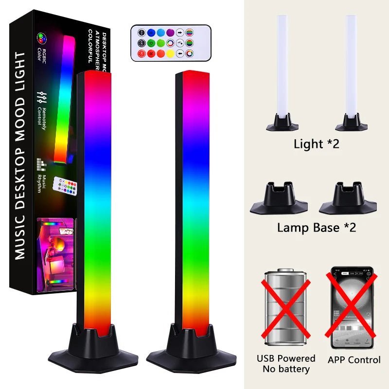 RGB LED Desktop Floor Lamp Light Bars Night Light Music Rhythm
