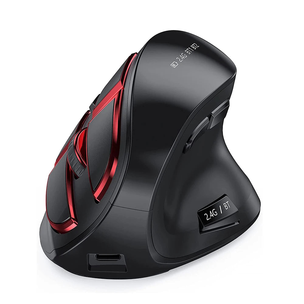 Seenda Vertikal Ergonomisk Trådlös Mus Uppladdningsbar Bluetooth 5.0 3.0 2.4G USB för Laptop PC Mac iPad Office
