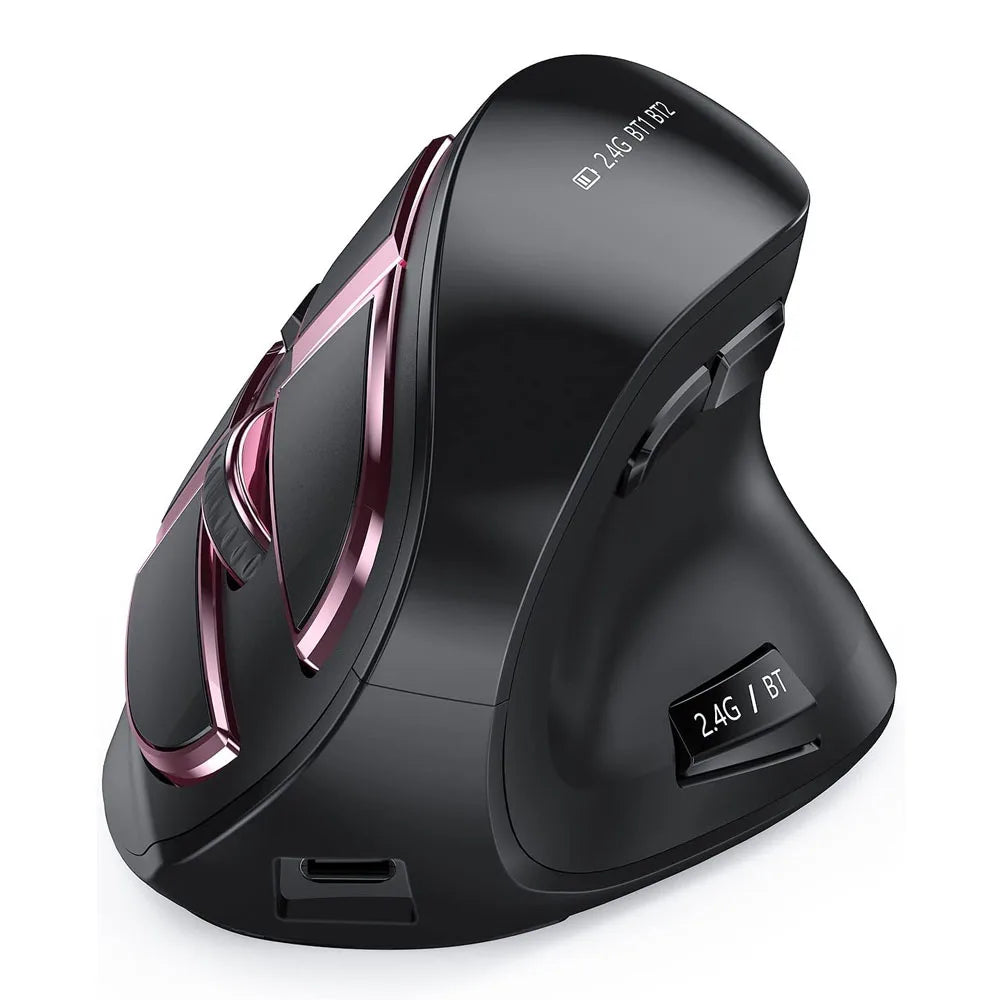 Seenda Vertikal Ergonomisk Trådlös Mus Uppladdningsbar Bluetooth 5.0 3.0 2.4G USB för Laptop PC Mac iPad Office