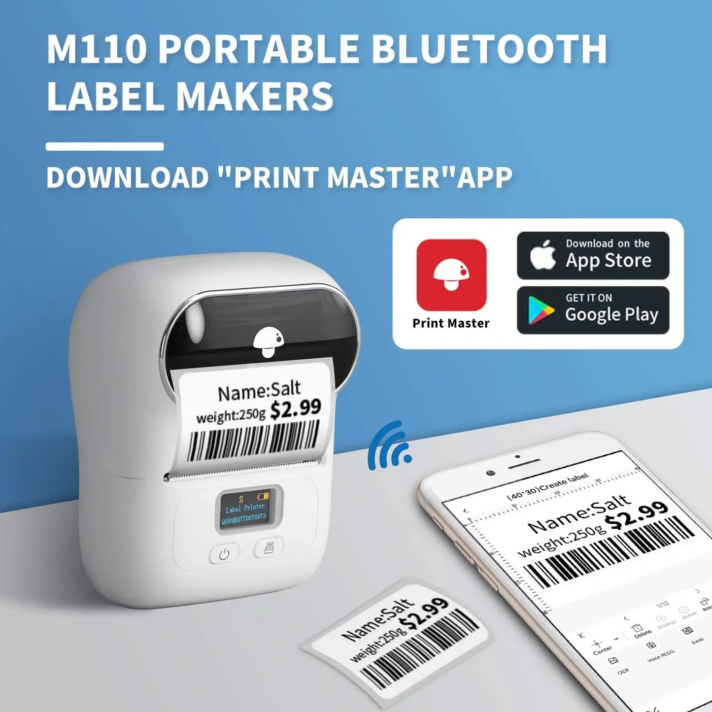 Phomemo M110 Portable Label Printer Mini