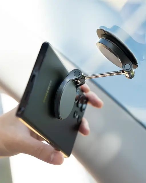 LISEN Hands Free Folding Car Magnetic Phone Holder Rotatable Dash Cell Phone Holder
