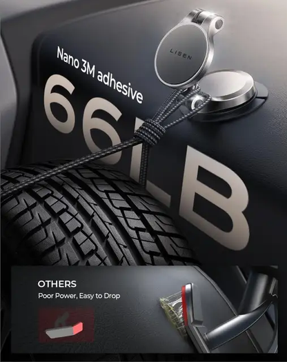 LISEN Hands Free Folding Car Magnetic Phone Holder Rotatable Dash Cell Phone Holder