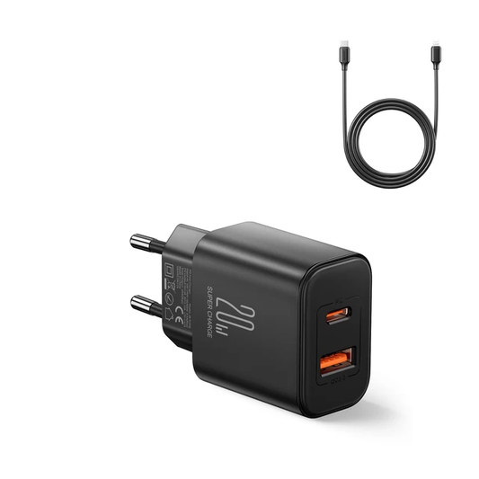 Joyroom 20w Pd snabbladdare + 1m kable, 2 utgångar