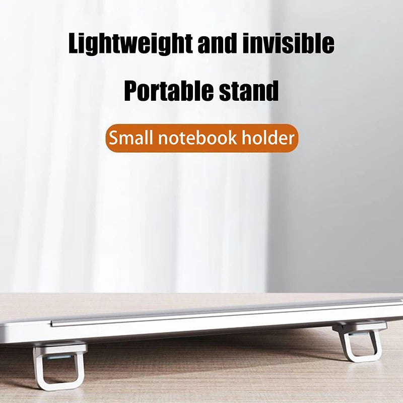 Justerbar Folding Laptop Stand Mini Legs Ultra-tunn Bärbar Stöd för Macbook Notebook Cooling Holder Fötter Osynlig Fästning