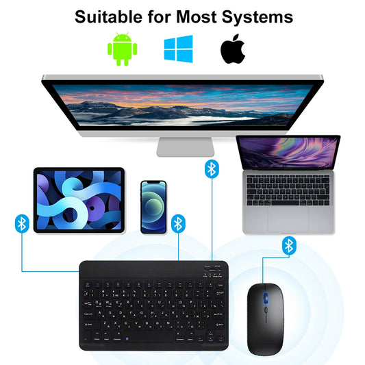 EMTRA Bluetooth trådlös tangentbord set för Android, IOS, Tablet