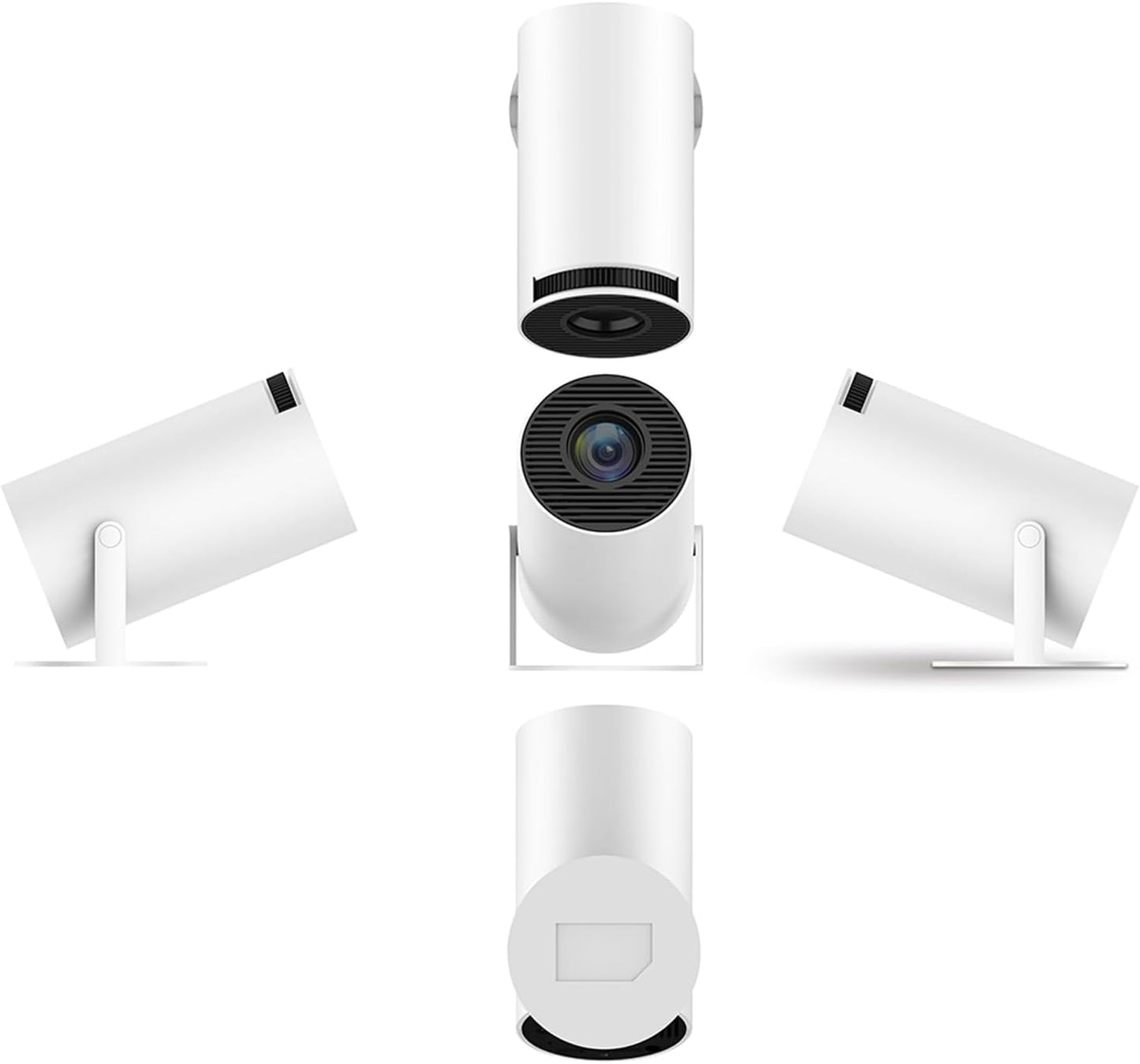 Bärbar 4K 1080P Full HD mini projektor, kompatibel med Android 11 och Netflix - WiFi 6, BT 5.0, 180° rotation, liten hemmabioprojektor