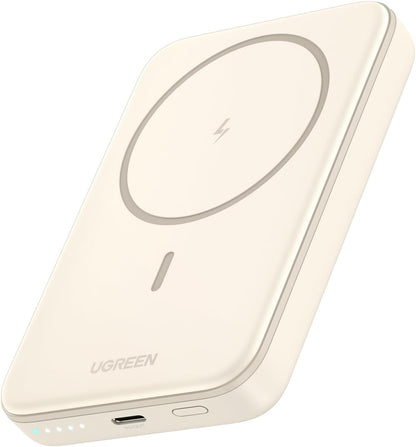 UGREEN Trådlös powerbank 10000mAh magnetisk powerbank med USB-C snabbladdningsfunktion, trådlöst externt batteri MagSafe kompatibelt med iPhone 16 Pro Max/Pro/16/15 Pro Max/Pro/14/13/12（svart）