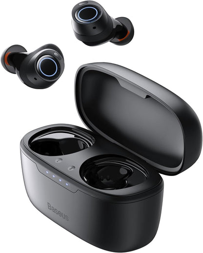 Baseus Bluetooth-hörlurar trådlösa med -48 dB hybrid aktiv brusreducering, 140 timmar Uppspelningstid, vattentät IPX6, 4 ENC-mikrofoner, 0,038s låg latens, Bluetooth 5.3 – Bowie MA10