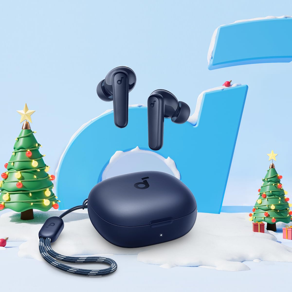 Anker-soundcore P20i äkta trådlösa öronsnäckor, 10 mm drivrutin, med stor bas, Bluetooth 5.3, 30 h speltid, IPX5 vattentät, 2 mikrofoner för tydliga AI-samtal, 22 inställda EQ, anpassning via