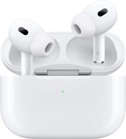 Apple AirPods Pro 2 trådlösa öronsnäckor, Bluetooth-hörlurar, aktiv brusreducering, hörhjälpmedelsfunktion, transparens, personanpassat rumsligt ljud, högupplöst ljud, H2-chip, usb-c-laddning