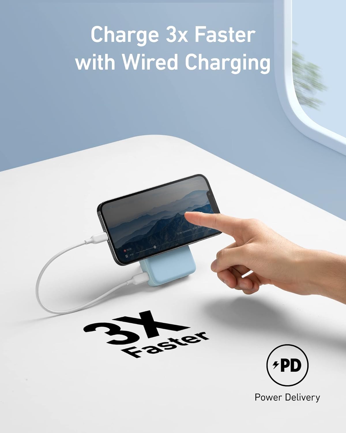 Anker Power Bank, 633 Magnetiskt Batteri, 10.000 mAh hopfällbar magnetisk trådlös bärbar laddare, 20W USB-C