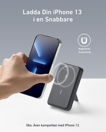 Anker Power Bank, 633 Magnetiskt Batteri, 10.000 mAh hopfällbar magnetisk trådlös bärbar laddare, 20W USB-C