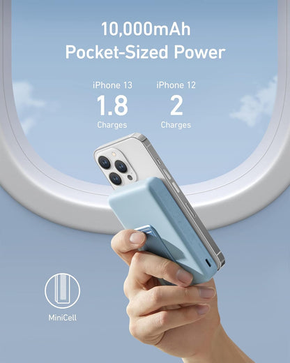 Anker Power Bank, 633 Magnetiskt Batteri, 10.000 mAh hopfällbar magnetisk trådlös bärbar laddare, 20W USB-C
