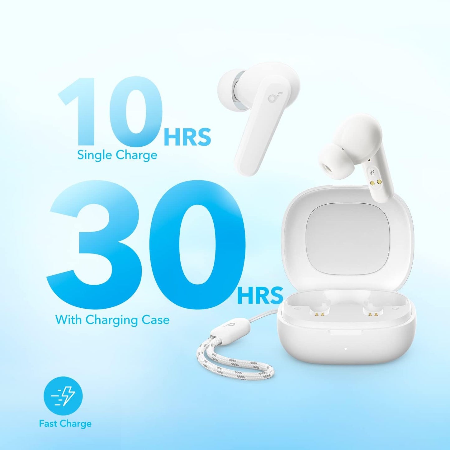Anker-soundcore P20i äkta trådlösa öronsnäckor, 10 mm drivrutin, med stor bas, Bluetooth 5.3, 30 h speltid, IPX5 vattentät, 2 mikrofoner för tydliga AI-samtal, 22 inställda EQ, anpassning via