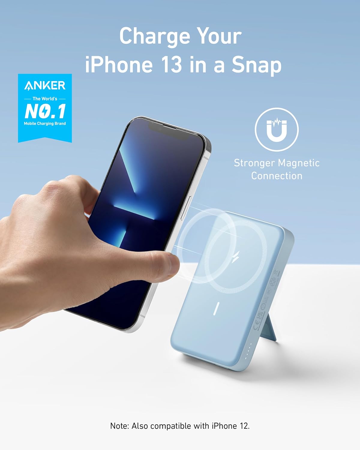 Anker Power Bank, 633 Magnetiskt Batteri, 10.000 mAh hopfällbar magnetisk trådlös bärbar laddare, 20W USB-C