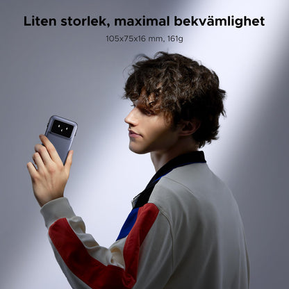 UGREEN Uno Wireless Power Bank 5000mAh Magnetisk powerbank med vikbart stativ och TFT-skärm, 20W USB-C snabbladdning, 7.5W MagSafe kompatibel med iPhone 12-16-serien (Lila)