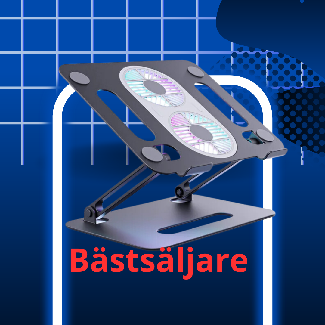 Boneruy Metal hopfällbar laptopställ med två kylfläkt För laptops, Spel eller Live Streaming